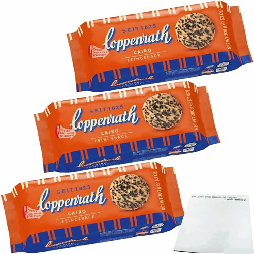 usy Bundle für Coppenrath Cairo Feingebäck Mürgegebäck mit Schokoladenstreusel 3er Pack (3x200g Packung) + usy Block