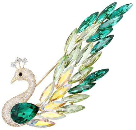 Vbvbip verzauberte Menagerie Brosche, 8 Stile Luxus Tier Brosche Kollektion, Vergoldeter Kristall Pfau Schwan Phönix Schmetterling Pin für Damen, elegante Jacke Blazer Schal Mütze Pin Schmuck Geschenk