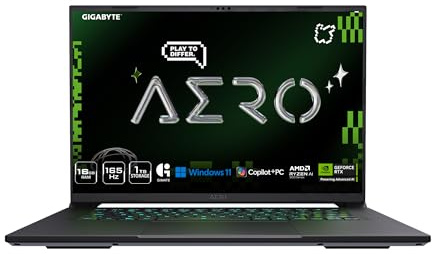 GIGABYTE AERO X16; Copilot+ PC - 165Hz 2560x1600 WQXGA - NVIDIA GeForce RTX 5060 - AMD Ryzen AI 7 350-1TB SSD con 16GB DDR5 RAM - Windows 11 Home - Space Gray