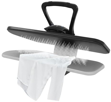 soudesileim 2200W Dampfbügelpresse, Wasserbehälters Fassungsvermögen 1L, Temperaturbereich 90-200°C, Aufheizzeit 3min, Bügelmaschine für Bettwäsche, Vorhängen, Kleidungsstücken (Schwarz)