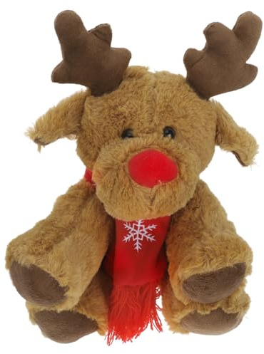 Hemobllo Rentier Kuscheltier, Weihnachts Rentier Stoffspielzeug für Kinder, Elch-Plüschtier Weihnachtsdekoration Heimdekoration, Süßes Elch Kuscheltier Spielzeug