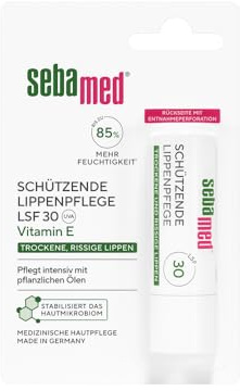 Sebamed schützende Lippenpflege, Lippenpflegestift mit Lichtschutzfaktor 30, für trockene und rissige Lippen, pflegt intensiv mit pflanzlichen Ölen, ohne Mineralöle