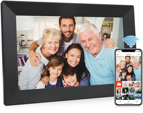Frameo 10,1 Zoll WLAN Digitaler Bilderrahmen,1280x800 HD IPS Touchscreen Bilderrahmen,32GB Groß Speicher, Automatische Bilddrehung Unterstützt Wandmontage,Frameo APP Fotos Und Videos Jederzeit Teilen