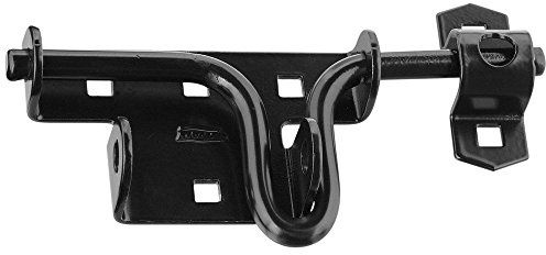 National Hardware N165-506 Sliding Bolt Door & Gate Latch, Steel, Coated with WeatherGuard Protection, Black
