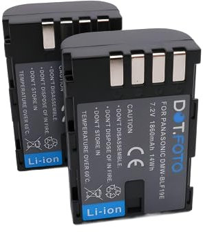 2 x Dot.Foto DMW-BLF19, DMW-BLF19E Premium 7.2v / 1860mAh Akku für Panasonic Lumix DMC-GH3, DMC-GH4 / DC-G9, DC-GH5, DC-GH5S DC-GH5M2