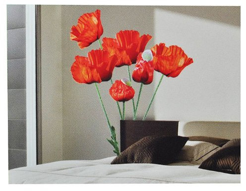 alles-meine.de GmbH XXL Wandaufkleber/Sticker - Mohnblumen mit Stengel - Mohn Blüten - selbstklebend für Kinderzimmer und Deko Wandsticker Aufkleber Blumen