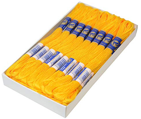 24 Docken Stickgarn je ca. 8m / Sticktwist 100% Baumwolle Stickerei verschiedene Farbwahl, Farbe :1682 sattgelb