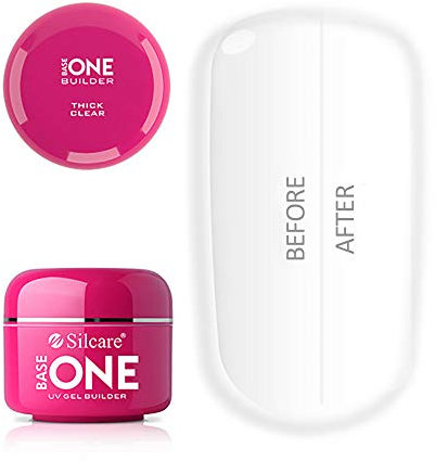 Base One Thick Clear 50g UV Gel Nails Acid Free Builder File Off Gel Silcare