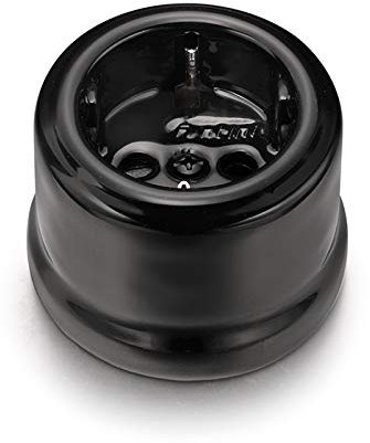 Fontini 30-202-27-2 - Base enchufe toma tierra lateral 16a 250v porcelana negro pack