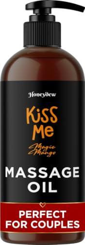 Mango Massage Oil for Date Night - Relaxing Massage Oil with Jojoba Coconut and Sweet Almond Oil for Skin - High Absorption Easy Gliding Coconut Massage Oil with Light Tropical Scent