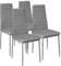 TecTake® Lot de 4 Chaises de Salle à Manger Moderne Chaise Ergonomique Rembourrée Confortable Chaise Design en Cuir synthétique Meuble Salon avec Pieds en Acier pour Salon, Coiffeuse, Chambre