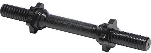 GORILLA SPORTS® Kurzhantelstange - Länge 35 cm, Rutschfest Griff, Ø 30 mm, bis 100 kg Belastbar, mit 2 Sternverschlüsse, Gerändelt, Chrom, Schwarz - Hantelstangen Kurz, Krafttraining, Fitness, Gym