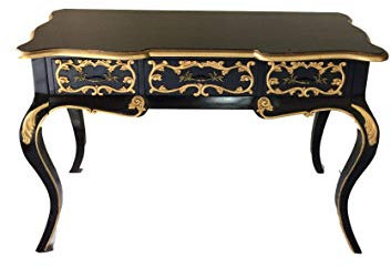Kunibert Barock Louis Seize Renaissance Rokoko Sekretär Farbe:schwarz mit Gold Schreibtisch Schminktisch Länge122xHöhe79xBreite51cm Nr.4
