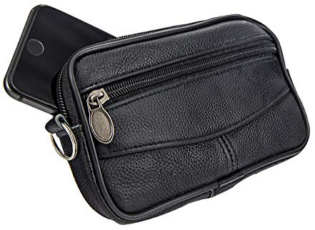 GÜRTELTASCHE Leder braun (EIN Hauptfach) - Hüfttasche Bauchtasche Gürtel Tasche Handytasche Geldbörse Handy schwarz Hüfttasche Reisen Wandern Laufen Joggen Reise Wanderung Outdoor Sport