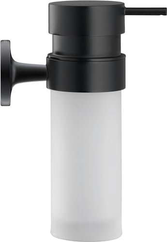 Duravit Seifenspender Starck T, Flüssigseifen-Spender, Pumpseifenspender nachfüllbar, Wandmontage, Fassungsvermögen 175 ml, Schwarz Matt