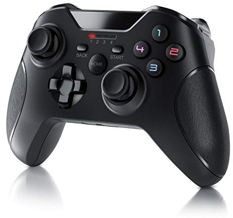 CSL - Wireless Gamepad für PC im Xbox Design - Controller kabellos mit 2,4 Ghz Dongle - hochwertige Analogsticks - geringe Deadzone – schnelle Reaktionsgschwindigkeit - Gummierung für sicheren Grip