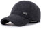 VoilaLove Cappello da Baseball da Baseball con Visiera a Becco di Lana Calda Invernale in Lana da Uomo, con scaldamani a Pieghe (Z Nero)