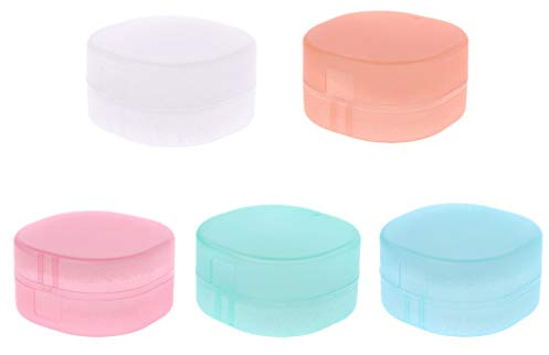 S-TROUBLE Boîte de Savon de Couleur Solide avec éponge Portable Conteneur de Savon Rond de Voyage pour Salle de Bains de Voyage