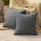 MIULEE 2er Set Wasserdicht Kissenbezug Outdoor Sofakissen Dekokissen Modern Kissenbezüge Dekorativ Kissenhülle Deko aus Polyster Leinen-Optik für Garten Sofa Wohnzimmer Bett 50x50 cm Dunkelgrau