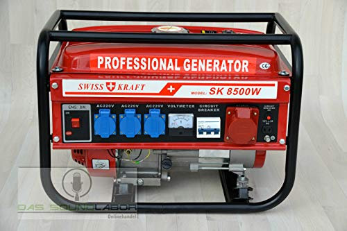 Notstromerzeuger Stromerzeuger Generator Stromgenerator Aggregat 6500W, Luftkühlung, 6,5HP, 4-Takt, 12V, 220, 380V