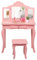 COSTWAY 2 in 1 Kinder Schminktisch mit Hocker, Frisiertisch mit 3-Fach abnehmbarem Spiegel & Schublade, Kosmetiktisch Mädchen Holz, 70x34x103cm (Rosa)