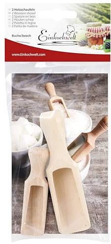 Einkochwelt Holzlöffel Set (2 Stück, Länge 8 cm + 11 cm, Löffel für Gewürze, Zucker, Mini Löffel, Teelöffel, Dosierlöffel) 48782