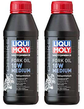 2x Original 500ml Motorbike Fork Oil Motorrad Gabelöl 10W medium