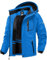 GEMYSE Herren wasserdichte Skijacke Winddichte Fleece Outdoor-Winterjacke mit Kapuze (Himmelblau,S)