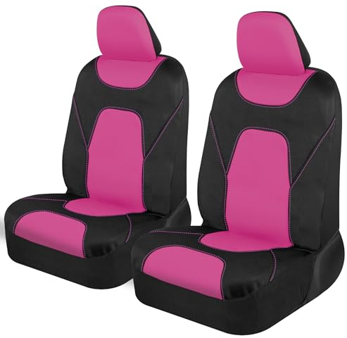 Motor Trend AquaShield wasserdichte Vordersitzbezüge, Rosa Sitzbezüge für Autos - Gepolsterter Neopren-Vordersitzbezug, SUV-Sitzbezüge, Schutz - Auto-Innenbezug für Auto, LKW & Van