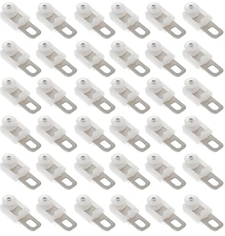 Angoily 50 Pièces Galet Rideau Fenêtre Draperie Piste Transporteur Glisser Roues Draperie Rail Coulissant Planeur Crochets Matériel pour La Maison