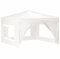 vidaXL Partyzelt Faltbar mit Seitenwänden Gartenzelt Festzelt Pavillon Zelt Gartenpavillon Gazebo Gartenlaube Bierzelt Faltzelt Camping Weiß 3x3 m