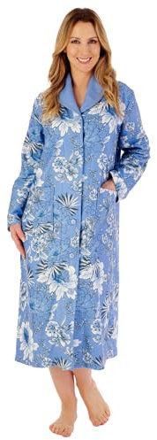 Slenderella HC02351-BL Peignoir pour femme Motif floral Bleu, imprimé bleu, S