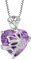 FJ Herz Februar Geburtsstein Kette Damen 925 Sterling Silber Amethyst Kette Anhänger Schmetterling Rose Blume Halskette Schmuck Geschenke für Damen Frauen Mutter Freundin Mama