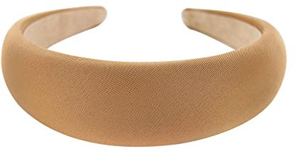 axy Breiter Haarreif mit Stoff gepolstertes Candy Colours - Wunderschön Damen Stirnband Haarschmuck Haarreifen HRK2A (Beige)