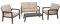 Garnitur HWC-L64, Gartenlounge Gartengarnitur Lounge-Set Sitzgruppe Sofa, Metall - Polster Creme-weiß