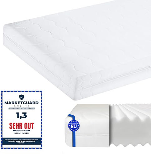 HIGH LIVING Matratze Orthopädische 7-Zonen Kaltschaummatratze -16 cm hoch - Öko-Tex Zertifiziert Härtegrad H2 & H3 - Rollmatratze 90x200cm