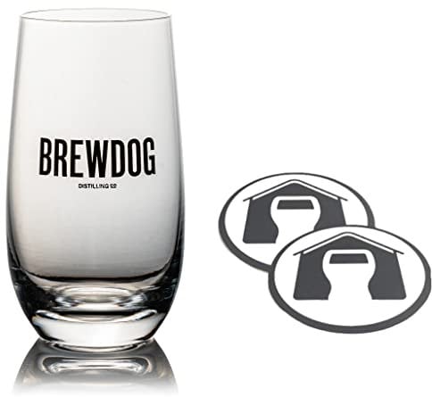 GarageBar Brewdog Glass | 40cl Tumbler Beer & Spirits Glass | Official Merchandise | Comes with 2x Beer Drip Mats