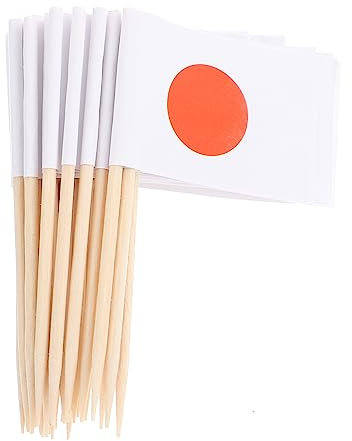 jojofuny 200stücke Zahnstocher Mit Flaggedesign Holz Und Papier Party-essensspieße Obstaufsätze Getränkespieße Dekoration Für Cocktails Vorspeisen Und Desserts