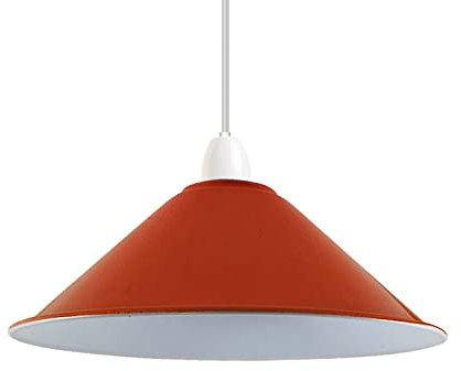 Retro-Vintage-Lampenschirm, Metallkegel, Einfache Installation, Industrieller Stil, 4 cm, E27-Aufhängeloch, Für Küche, Wohnzimmer, Bar, Flur (Orange)