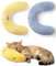 ODOOKON 2pcs Kissen für Katzen waschbar, Weiches Flauschiges Haustier beruhigendes Spielzeug, Katzenminze Plüschtier, Nackenkissen für Haustiere, U-förmiges Kissen zum Schlafen, Ausruhen, Spielen