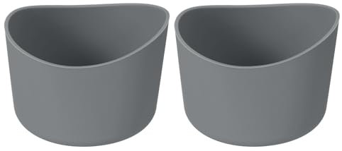 QUARKZMAN 2 Stück 6 cm Schützende Silikonhülle für 12-24 oz, Wasserflaschen-Silikon-Anti-Rutsch-Hülle, Zubehör für unregelmäßig geformte Becher, Dunkelgrau