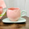 Taza de café de tulipán, De Tulipan, taza de tulipán de cerámica con posavasos creativo, taza de café de cerámica con forma de tulipán, taza de tulipán linda de 10 onzas for té, café y leche ( Color :