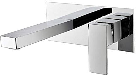 Badezimmer-Wasserhahn-Wasserhähne, Kupfer, quadratisch, verdeckte Wandarmaturen, eingebettet, eingebettet, Wandtyp, unsichtbar, vergrabene Wand, Waschbecken, Händewaschen, Kalt-Wärme-Wasserhahn, gut