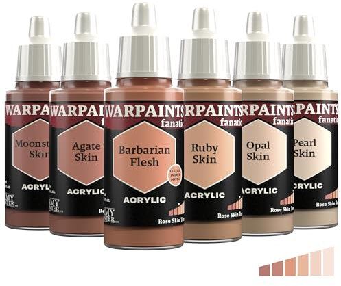 The Army Painter, Warpaints Fanatic Flexible Triad: Rose Skin Tones, 6 x 18 ml acrylic paints - Miniature quality hobby paint for Dungeons and Dragons (DnD) & Warhammer Miniatures