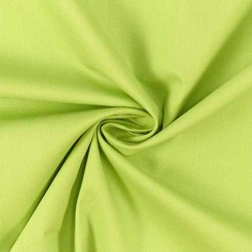 Baumwollstoff Popeline, 100% Baumwolle, Stoff zum Nähen, uni limettengrün (Länge am Stück: ab 50cm / Breite: 148cm)