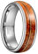 8mm Tungstène Acier Bague Bois Guitare Corde Électrique Argent Hommes Acier Bague Bijoux De Mariage