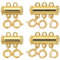 sourcing map 4Pcs Layered Necklace Clasps 2 & 3 Strands Slide Tube Lock Clasp Connector for Layered Bracelet Necklace Making, Gold