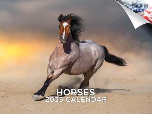 Kalender 2024 2025 Pferde – niedlicher Bauernhoftier-Monats-Wandkalender – 30,5 x 45,7 cm offen – dickes Papier ohne Auslaufen – Geschenk – akademischer Lehrerplaner Kalender Organisieren und Planen