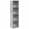 vidaXL Bücherregal, Bücherschrank Regal mit Stauraum, Standregal für Wohnzimmer Büro, Büroregal Aktenregal Aufbewahrungsregal, Betongrau Holzwerkstoff
