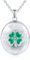 CPSLOVE Colliers photos en argent 925 pour femme, Médaillon créatif, Pendentif trèfle à quatre feuilles vert, Bijoux fantaisie